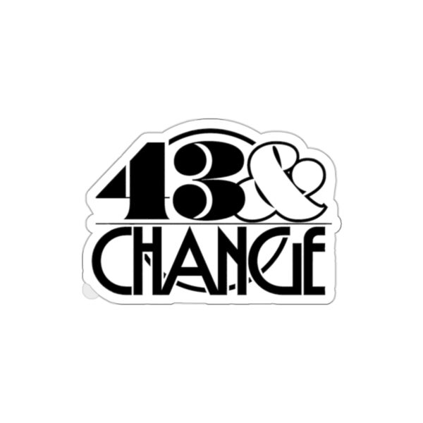 43 & Change Black Letter Logo Sticker - Image 5